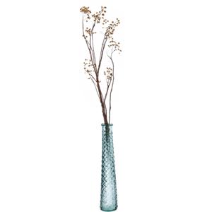 Vaas/bloemenvaas van gerecycled glas - D7 x H32 cm - transparant okergeel