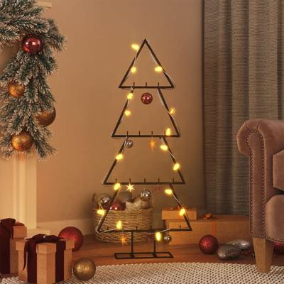 VidaXL Kerstdecoratie kerstboom 90 cm metaal zwart
