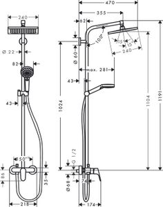 Hansgrohe Crometta E 240 1jet Showerpipe Met Douchekraan Chroom