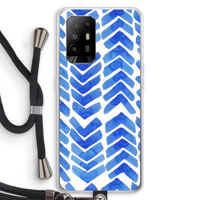 Blauwe pijlen: Oppo A95 5G Transparant Hoesje met koord