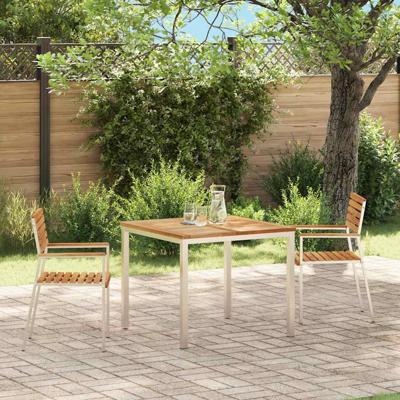Tuinstoel 2 pcs Bruin 56 x 54.5 x 87cm Massief teakhout