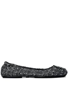 Tory Burch ballerines Minnie Travel en tweed - Argent