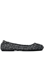 Tory Burch ballerines Minnie Travel en tweed - Argent - thumbnail