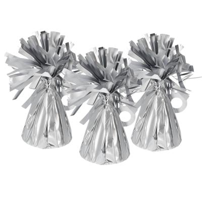 Ballon gewichtjes - 3x - mat zilver - 170 gram - helium ballontrosjes