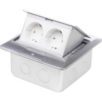 LEDmaxx 105625 2-voudig Vloerinbouw-contactdoos Kinderbeveiliging IP20 Aluminium - thumbnail