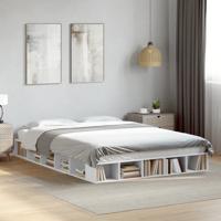 Bedframe bewerkt hout wit 140x200 cm