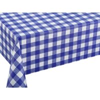 Tafelzeil/tafelkleed blauwe ruit/boerenruit 140 x 220 cm   -