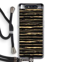 Gouden strepen: Samsung Galaxy A80 Transparant Hoesje met koord