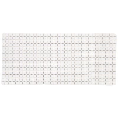 Douche/bad anti-slip mat badkamer - rubber - ivoor wit - 76 x 36 cm - rechthoek
