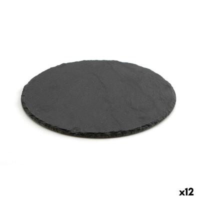 Leisteen Effect Keramische Tray Quid Select Cirkelvormig Zwart (12 Stuks)