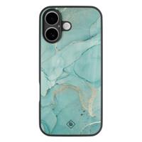 iPhone 16 glazen hardcase - Touch of mint