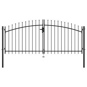 VidaXL Hekpoort dubbele deur met speren bovenkant 300x150 cm