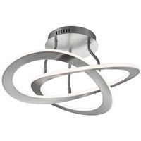 LED Plafondlamp - Plafondverlichting - Trion Oaky - 40W - Warm Wit 3000K - Dimbaar - Rond - Mat Nikkel - Aluminium