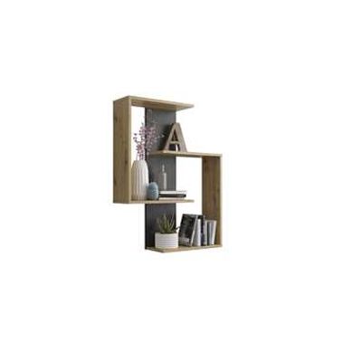 Wandrek Hanau - eiken/grijs - 85x65x20 cm - Leen Bakker