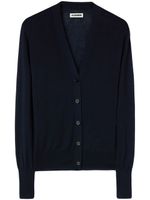 Jil Sander cardigan en cachemire à col v - Bleu