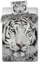 Animal Pictures dekbedovertrek tijger wit 140 x 200 cm - 70 x 90 cm - Katoen