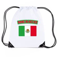 Mexico nylon rugzak wit met Mexicaanse vlag - thumbnail