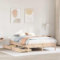 Bedframe zonder matras massief grenenhout 135x190 cm
