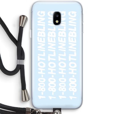 Hotline bling blue: Samsung Galaxy J3 (2017) Transparant Hoesje met koord
