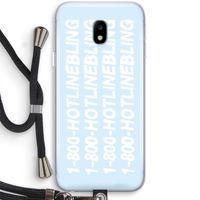 Hotline bling blue: Samsung Galaxy J3 (2017) Transparant Hoesje met koord