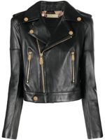 Philipp Plein veste de moto en cuir - Noir - thumbnail