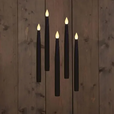 Anna&apos;s Collection LED zwevende kaars 3d flame druip 28.5 cm zwart 5 stuks