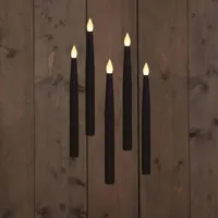Anna&apos;s Collection LED zwevende kaars 3d flame druip 28.5 cm zwart 5 stuks