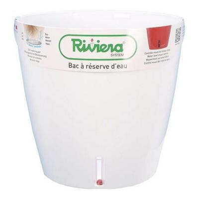 Zelfwaterende bloempot Riviera Eva New Wit Plastic Rond Ø 46 cm