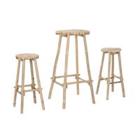 Tafel met twee stoelen Home ESPRIT Bamboe 50 x 50 x 105 cm