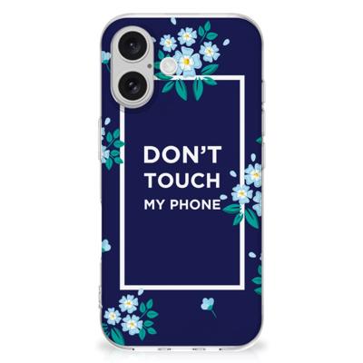 iPhone 16 Silicone-hoesje Flowers Blue DTMP iPhone 16 Silicone-hoesje Flowers Blue DTMP