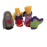 Papoose Toys Papoose Toys Finger Puppets King Queen/4pc - thumbnail