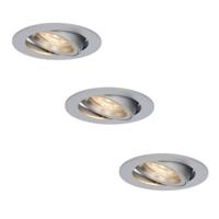 Set van 3 Jose LED inbouwspots - 5 Watt 400 lumen - 4000K Neutraal wit - GU10 - Dimbaar - Rond - Kantelbaar - Voor binnen - RVS