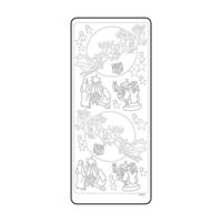 Vaessen Creative • sticker 10x23cm 10pcs goud kersttafereel