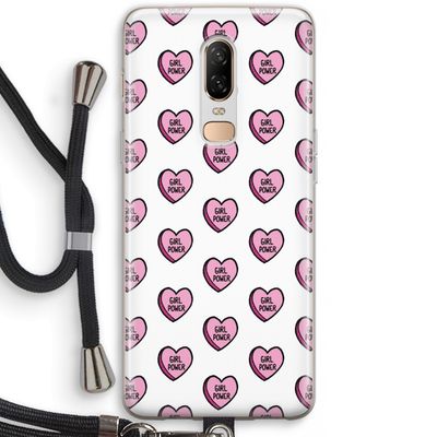 GIRL POWER: OnePlus 6 Transparant Hoesje met koord