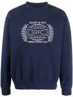 Sporty & Rich sweat en coton à imprimé SRFC - Bleu