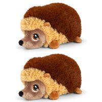 Keel Toys 2x stuks pluche knuffel dier egel 18 cm - thumbnail