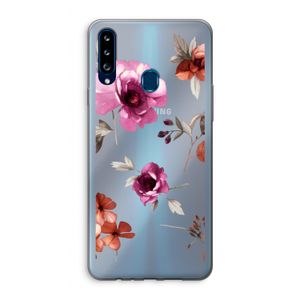 Geschilderde bloemen: Samsung Galaxy A20s Transparant Hoesje