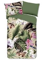 Good Morning Dekbedovertrek "bladeren" - Groen - (140x200 cm) - Katoen