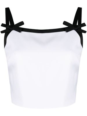 MSGM haut crop à détail de nœud - Blanc