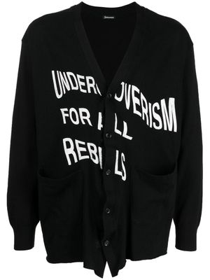 Undercoverism cardigan à logo imprimé - Noir