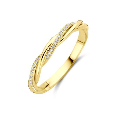 14k Geelgouden Ring met Diamant 0.08ct