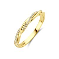 14k Geelgouden Ring met Diamant 0.08ct