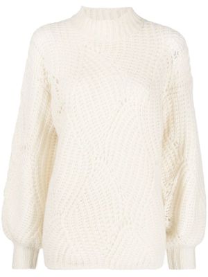 Agnona pull en maille nervurée - Blanc