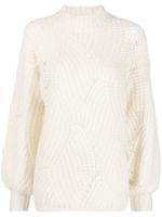 Agnona pull en maille nervurée - Blanc