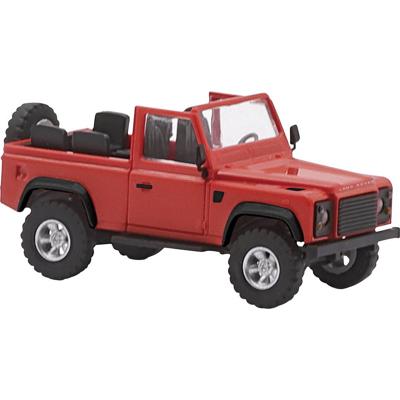 Busch 54390 H0 Auto Land Rover Defender 90 open, rood