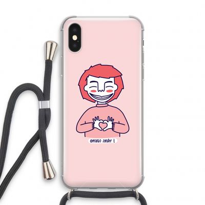 Hartje: iPhone XS Transparant Hoesje met koord