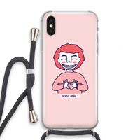 Hartje: iPhone XS Transparant Hoesje met koord