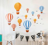 Kunstvliegen ballonnen patroon muursticker - thumbnail