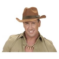 Luxe cowboy hoed bruin - thumbnail