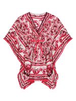 Dolce & Gabbana Kids caftan en coton à imprimé Majolica - Rose